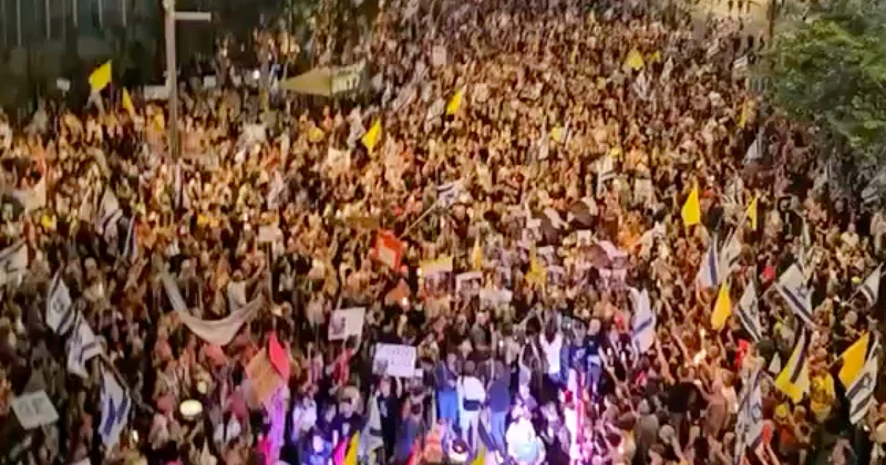 Масштабные протесты в Израиле против войны видео