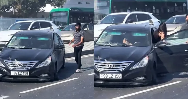 В Баку автомобиль выехал на встречную полосу
