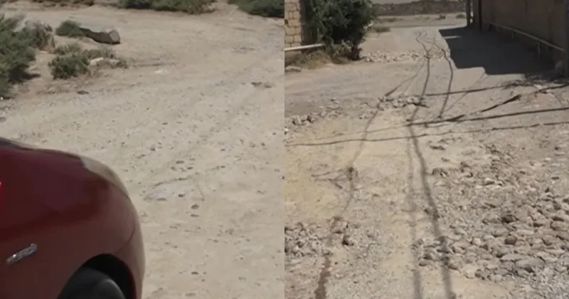 Yol 60 cı illərdə çəkilib, baxan yoxdur Qobustan sakinləri çətin vəziyyətdə VİDEO