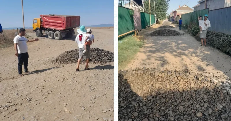 Sədr qucağında nəvəsiylə yol çəkilişinə getdi: Bələdiyyə açıqlama yaymalı oldu
