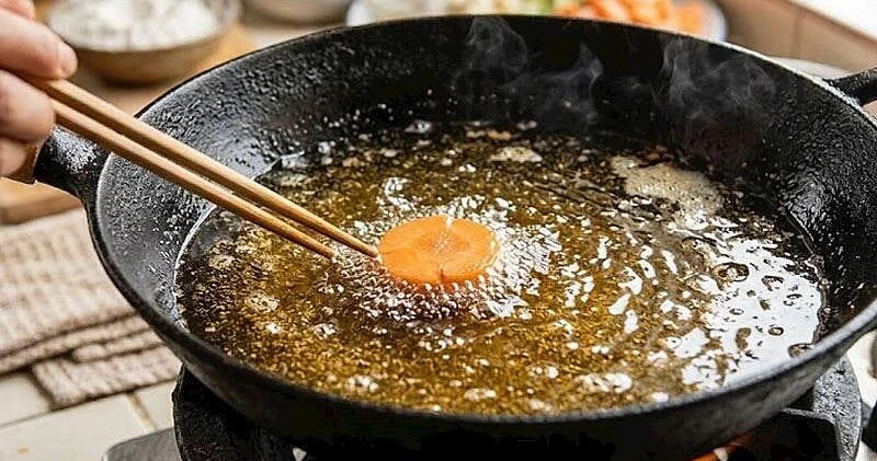 Qızartma yağına bir parça kök atanda nə baş verir?