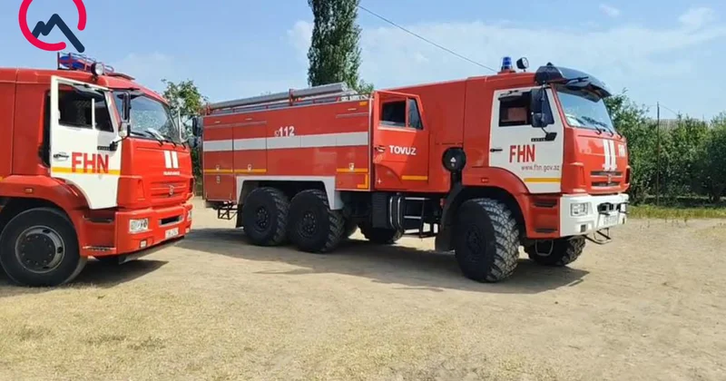Tovuzda ev yandı Zəhərlənən var Fotolar