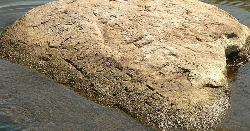 Из за засухи в реках Германии показались камни голода фото