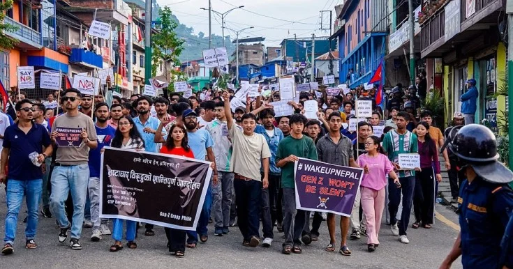 Nepalda sosial şəbəkələrə görə etirazlar keçirilir Fotolar