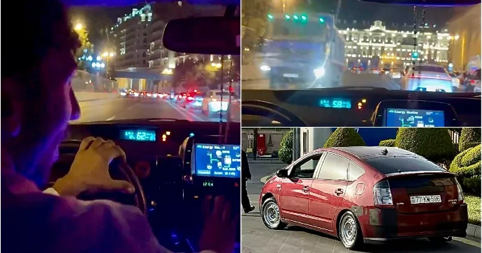 Prospektdə “Prius” sürücüsündən təhlükəli “şou” Az qalsın yük maşınına.. VİDEO