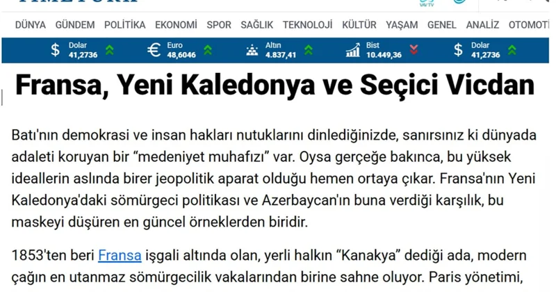 “TimeTürk”: Azərbaycanın mövqeyi Parisin müstəmləkəçi simasını dünyaya bir daha nümayiş etdirib