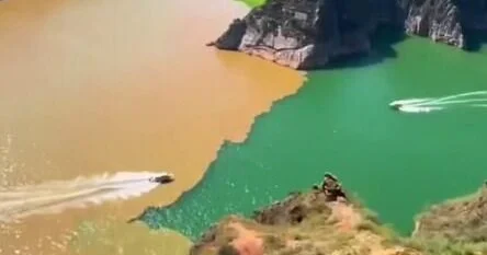 Слияние реки Дао с великой Жёлтой рекой ВИДЕО