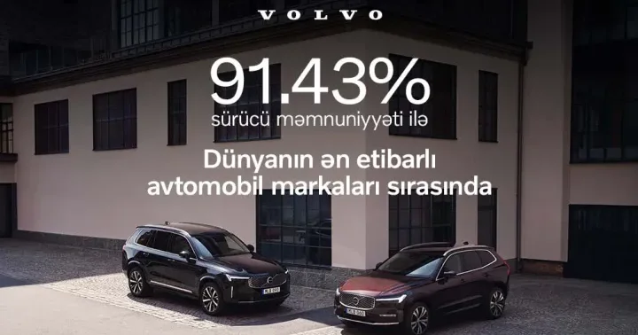 Mükəmməllik standartı: Volvo dünyanın ən etibarlı avtomobil markaları sırasındadır ®