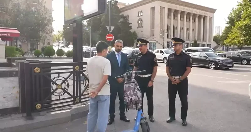 Дорожная полиция вразумляет велосипедистов и скутеристов Баку