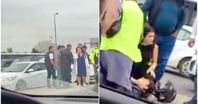 Hava limanı yolunda qadın motosikleti vurdu, sürücüsü ağır yaralandı VİDEO