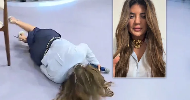 Canlı efirdə yıxılan müğənni: Necə deyə bilərsiniz ki, qəsdən yıxılıb?!