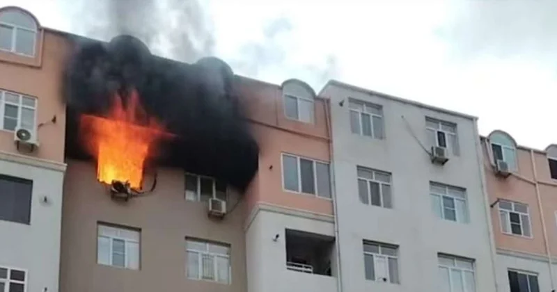 Ceyranbatanda ev yanır VİDEO