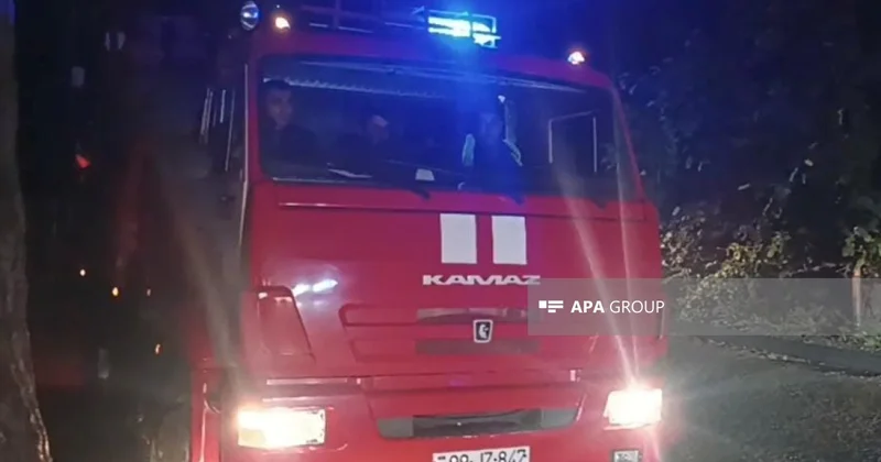 Tovuzda yaşayış binasında yanğın olub, tüstüdən zəhərlənən var FOTO