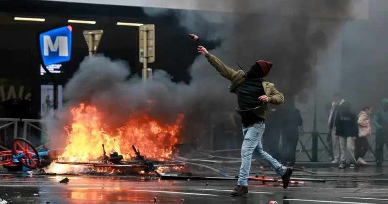 Brüsseldə 21 etirazçı həbs edilib