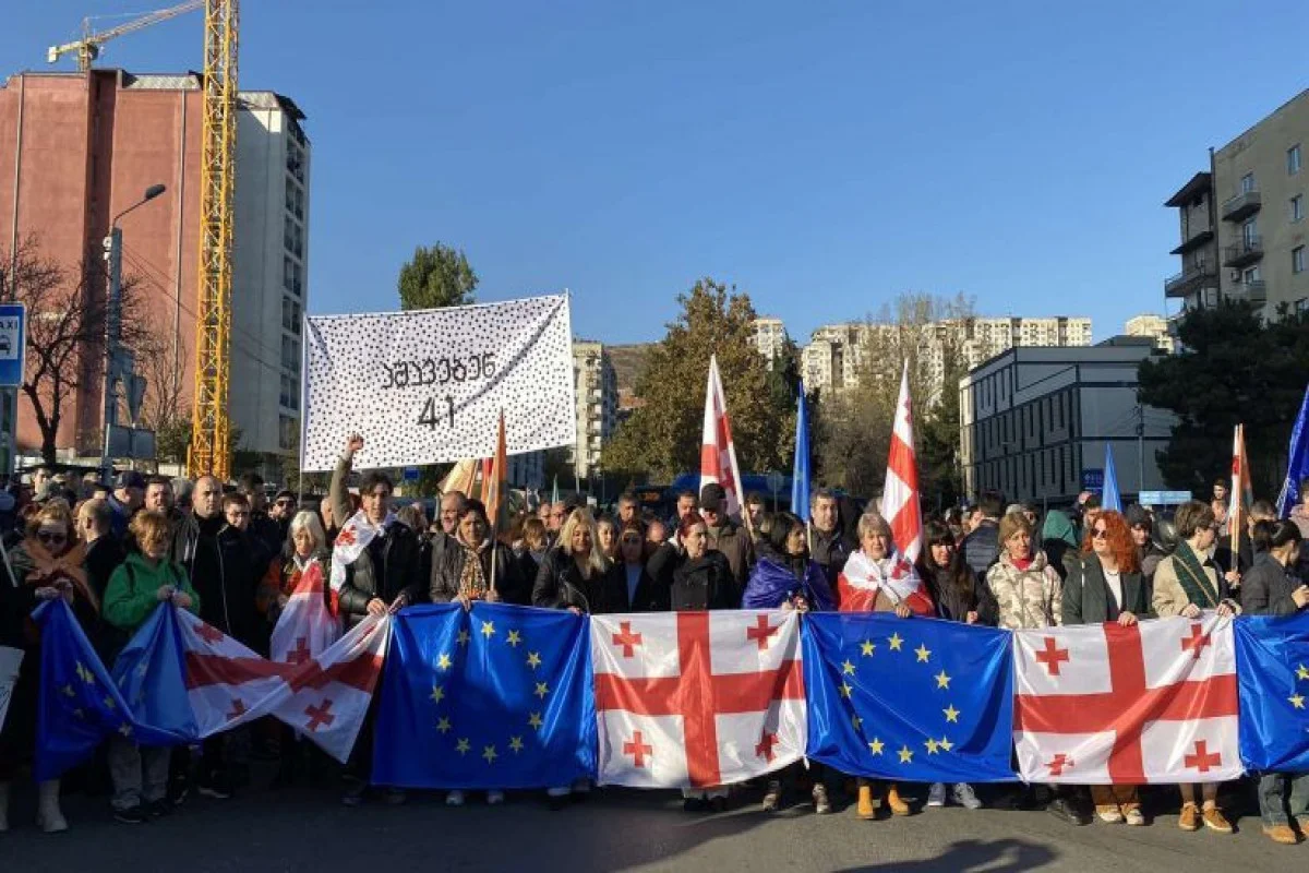 Gürcüstan müxalifəti mitinqə başladı Qəribə şüar seçildi