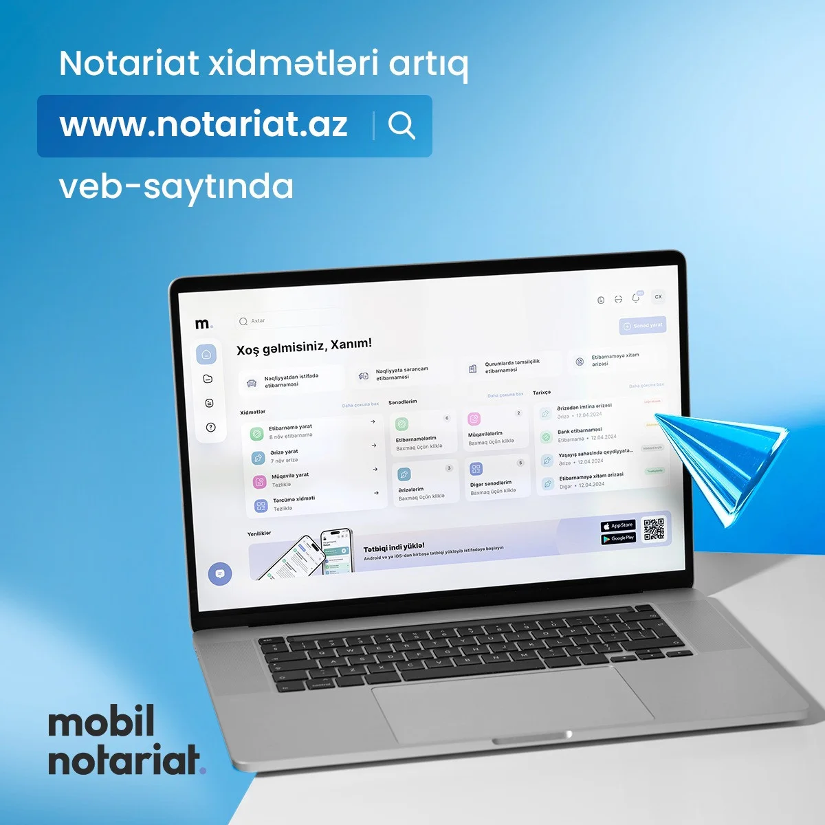 “Mobil Notariat”ın vebsayt versiyası istifadəyə verilib