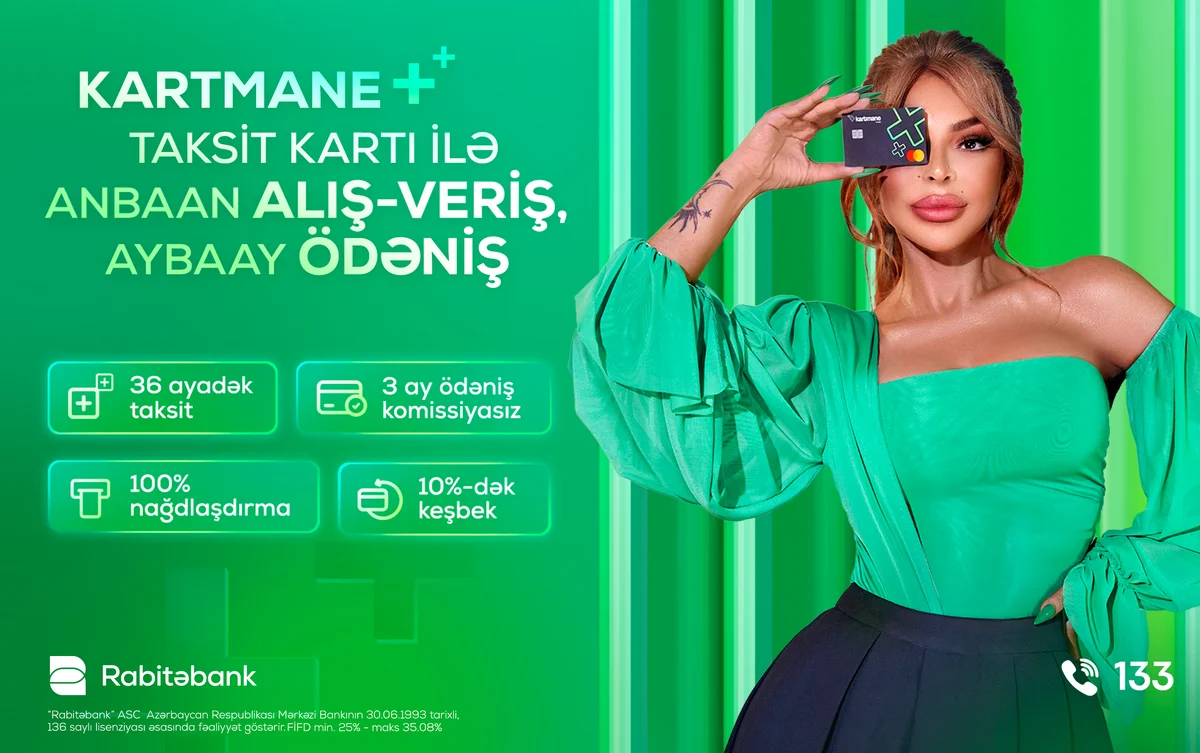 Rabitəbankdan yenilik, taksit funksiyalı Kartmane kartı