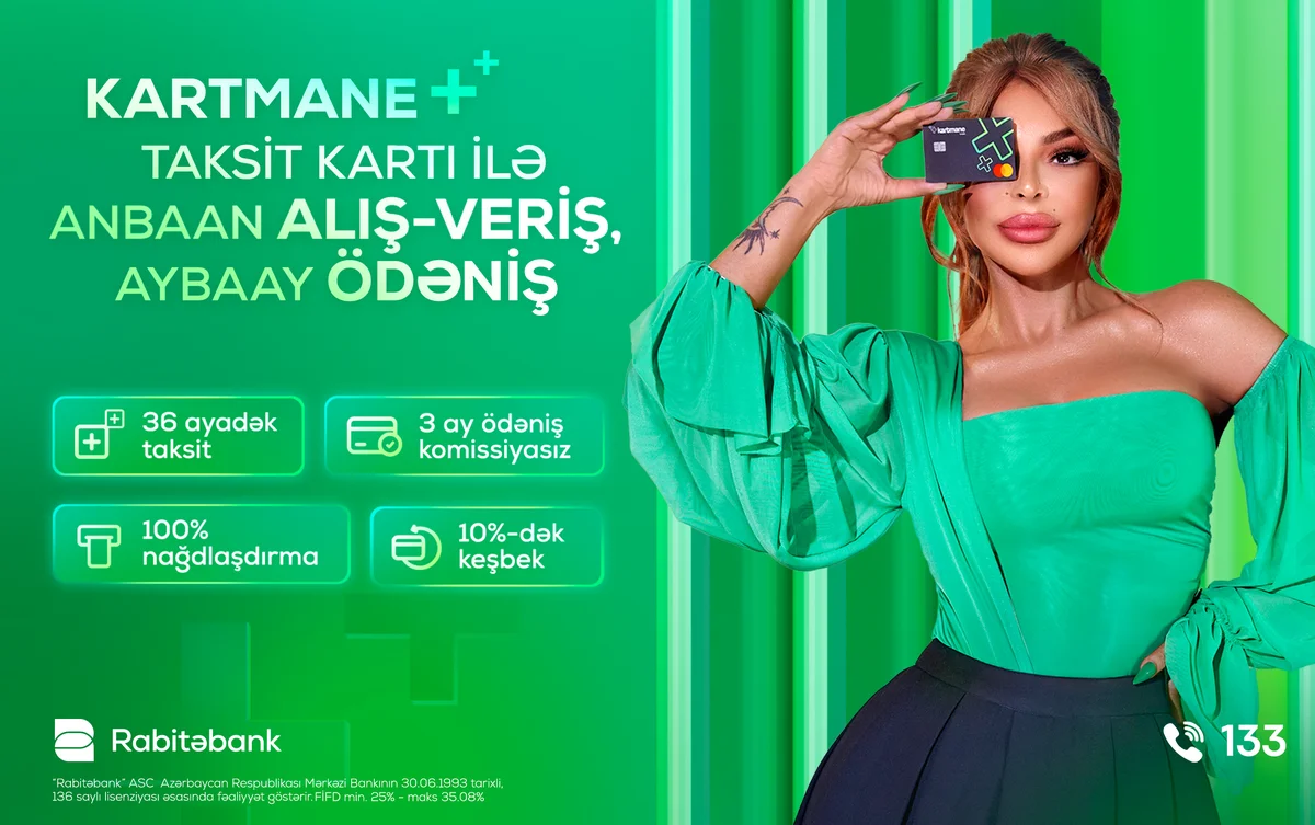 Rabitəbankdan YENİLİK Taksit funksiyalı Kartmane kartı