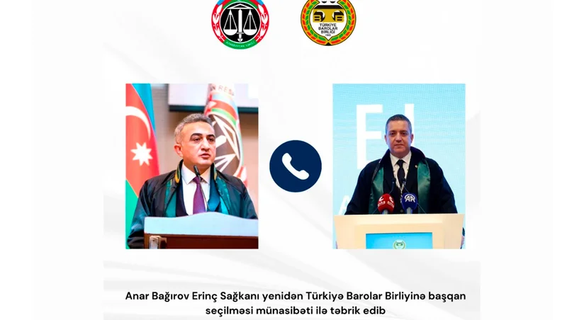 Anar Bağırov Türkiyə Barolar Birliyinin sədrini təbrik edib