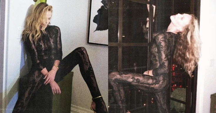 50 yaşlı aktrisadan transparanda Fotosessiya