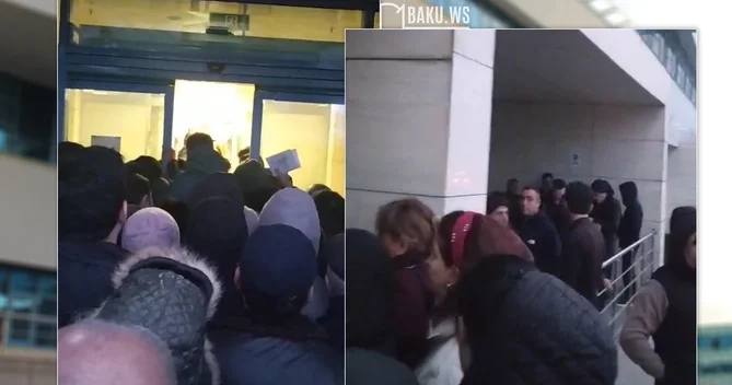 Yeni klinikanın qarşısında İZDİHAM Bu dəfə nə baş verir?