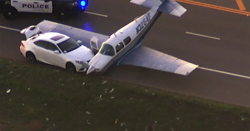 ABŞ də təyyarə avtomobillə toqquşdu KONKRET