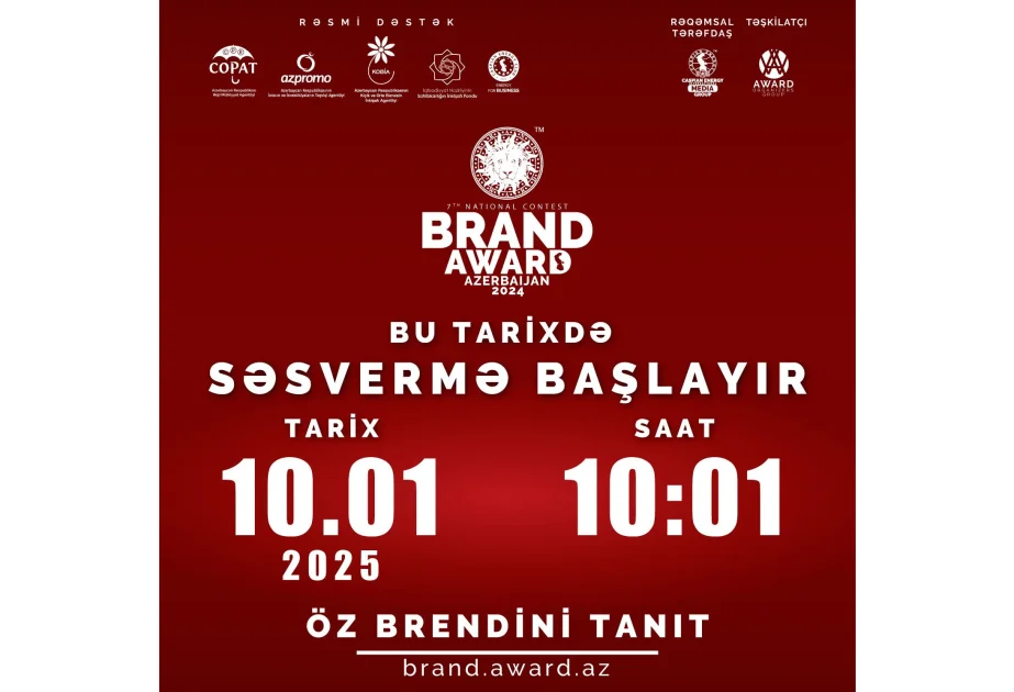 ® 7ci “Brand Award Azerbaijan” milli müsabiqəsinin səsvermə mərhələsi başlayıb AZƏRTAC