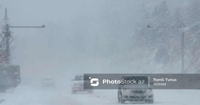 Azərbaycanda bəzi ərazilərə QAR YAĞIR Faktiki hava