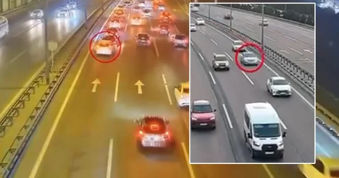Bakıda ara məsafəsini qorumayan sürücülərin törətdiyi qəzalar GÖRÜNTÜLƏR