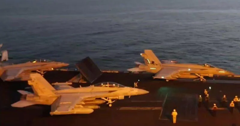 Кадры операции Эпическая ярость , проводимой с палубы авианосца USS Abraham Lincoln ВИДЕО