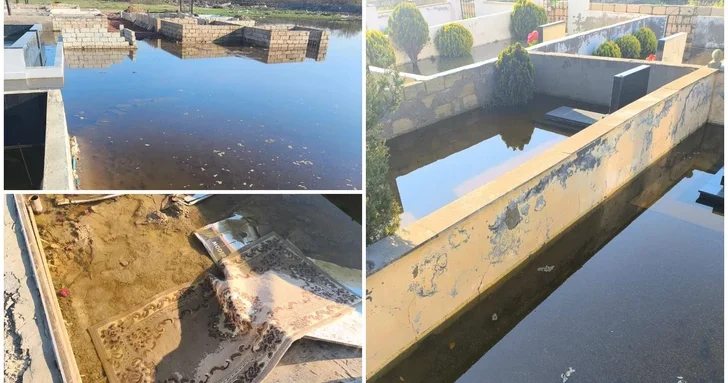 В абшеронском поселке кладбище ушло под воду жители требуют решения