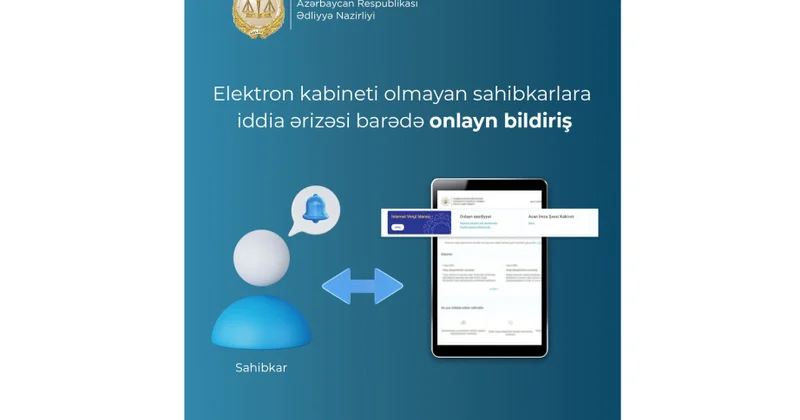 Elektron kabineti olmayan sahibkarlara iddia ərizəsi barədə onlayn bildiriş göndərilməsi imkanı yaradılıb
