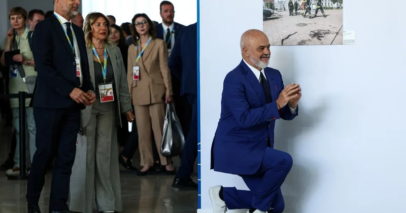Albaniyanın baş naziri italyan həmkarı qarşısında yenə diz çökdü