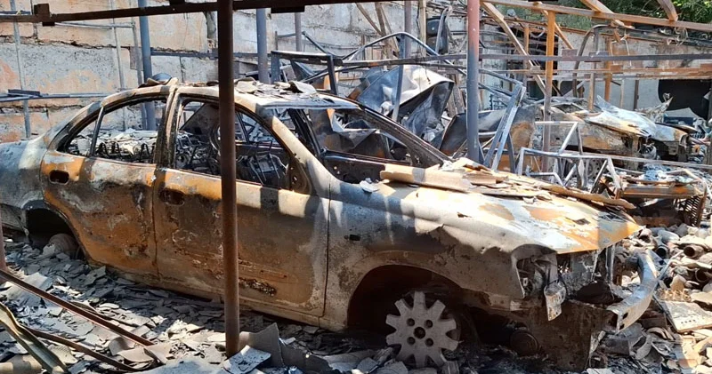 Kiyevə göndərilən dron səfirliyimizin yaxınlığına düşdü (FOTO)