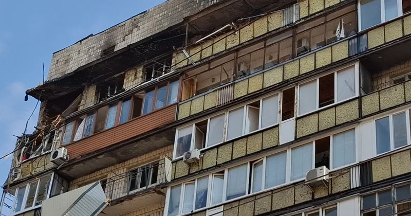 Kiyev dronlar və raketlərlə vurulub AZƏRTAC ın hadisə yerindən REPORTAJI