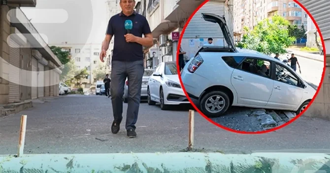 Sürücülər üçün parkur : Bakıda bina inşa edib, yola pilləkən saldılar