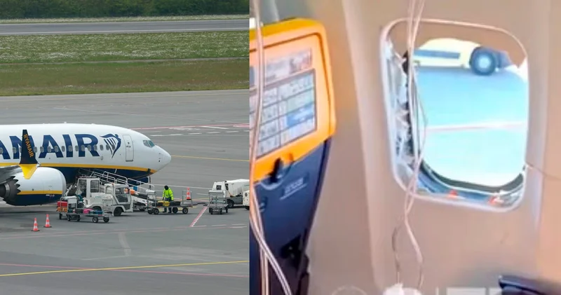 Пассажира Ryanair наполовину вытянуло из самолета