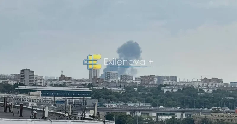 В районе Московского НПЗ произошел пожар ВИДЕО/ФОТО
