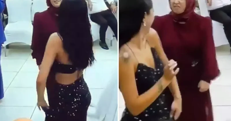 Toyda qızının rəqsi hicablı ananı özündən belə çıxardı VİDEO
