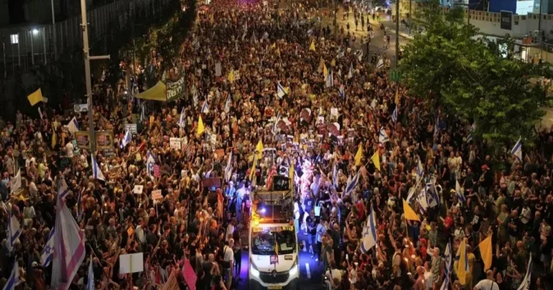 Minlərlə israilli Qəzzanın işğalına qarşı aksiyaya qoşulub