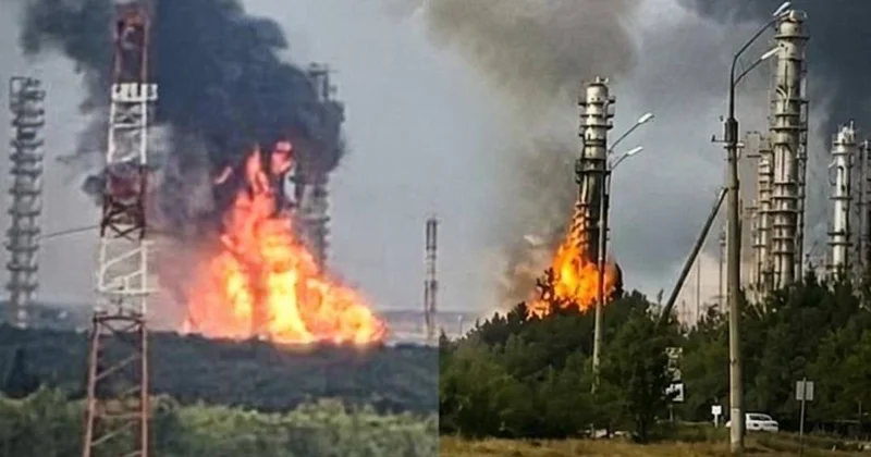 Rusiyanın neft kimya kompleksi vuruldu