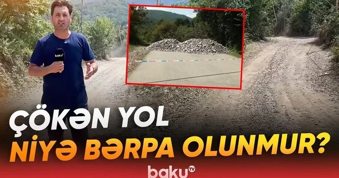Altı kəndi birləşdirən alternativ yol sürücülərin işini daha da çətinləşdirdi