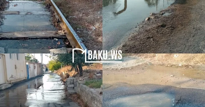Suraxanıda su borusu partladı, dəmir yolu xətti su altında qaldı