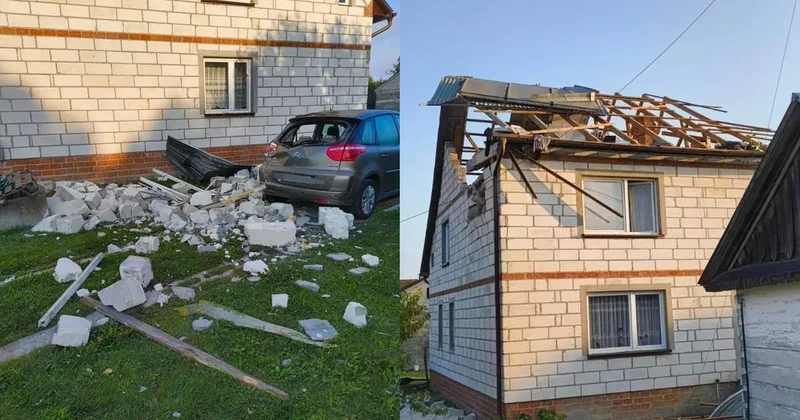 В Польше обломки дрона повредили частный дом и парковку