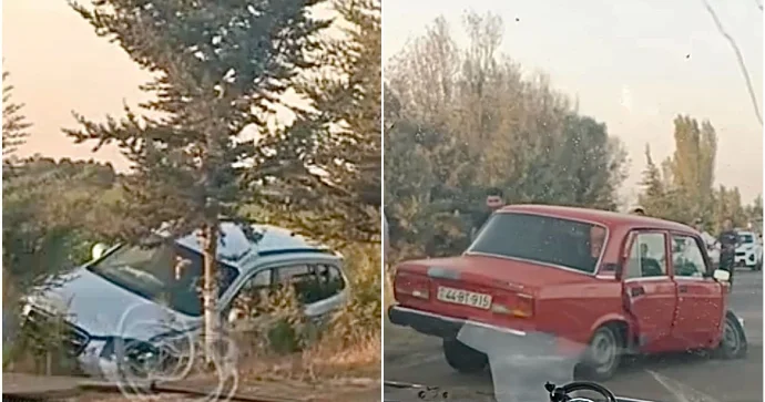 Masallıda “VAZ”la toqquşan “Hyundai” əkin sahəsinə düşdü VİDEO