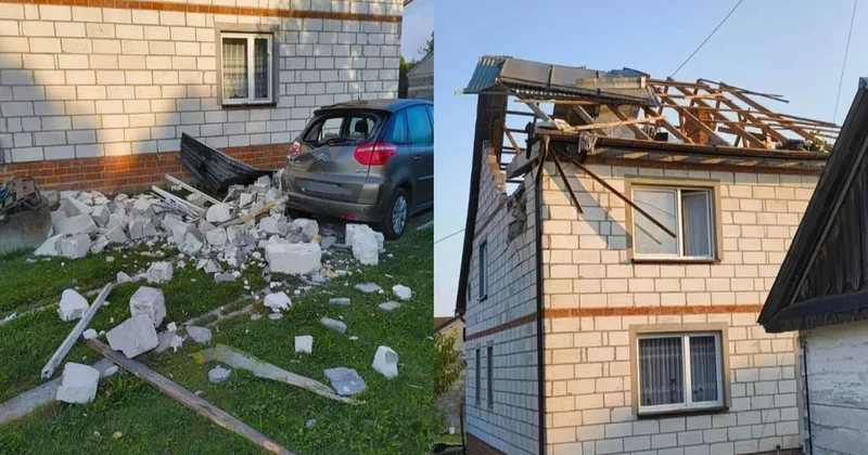 Rusiya dronları Polşada yaşayış binasına və avtomobilə ziyan vurub