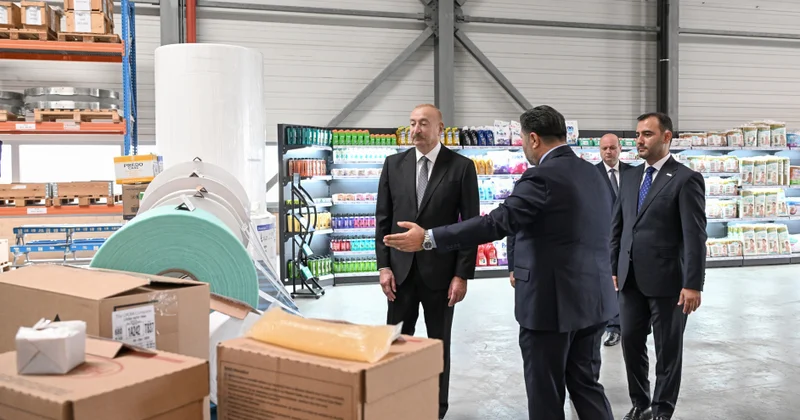 Prezident Qaradağda istehsal müəssisəsinin açılışında iştirak edib