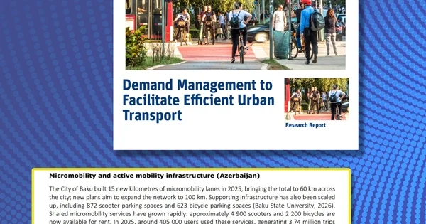 Bakının ictimai nəqliyyat, mikromobillik infrastrukturu BNF nin hesabatında nümunə kimi göstərilib
