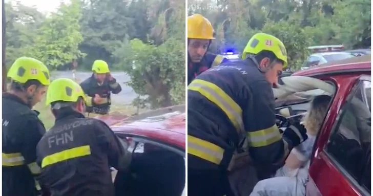 ДТП в Гахском районе: спасатели извлекли водителя BMW из деформированного автомобиля