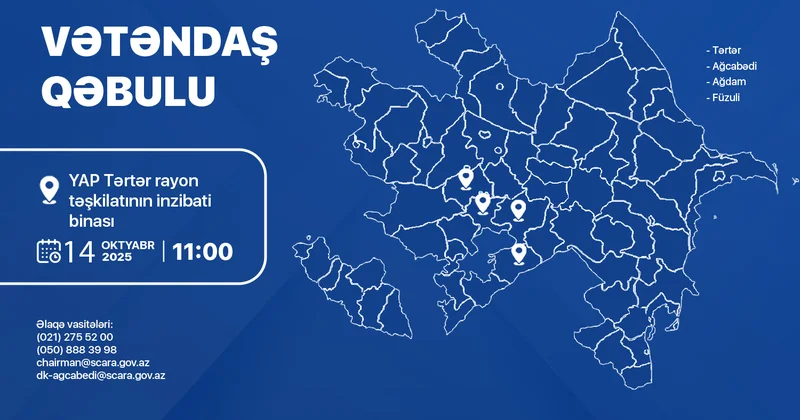 Dövlət Komitəsinin sədri Tərtərdə vətəndaşları qəbul edəcək